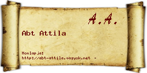 Abt Attila névjegykártya